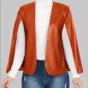 Faux leather cape